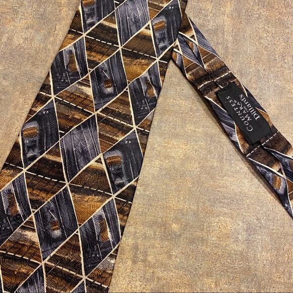 Countess Mara 100% Silk Tie Neutral Colors - Picture 2 of 3